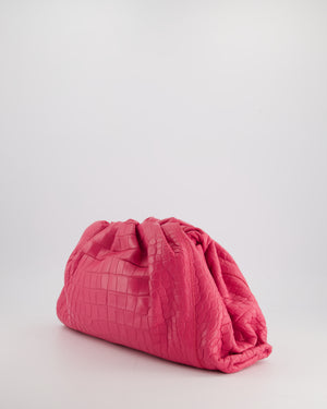 Bottega Veneta Large Pouch Clutch in Pink Crocodile