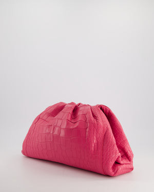 Bottega Veneta Large Pouch Clutch in Pink Crocodile