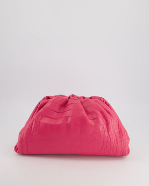 Bottega Veneta Large Pouch Clutch in Pink Crocodile