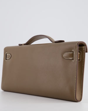 Hermès Kelly Cut Bag in Etoupe Swift Leather with Palladium Hardware