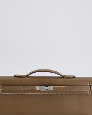 Hermès Kelly Cut Bag in Etoupe Swift Leather with Palladium Hardware