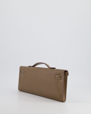 Hermès Kelly Cut Bag in Etoupe Swift Leather with Palladium Hardware