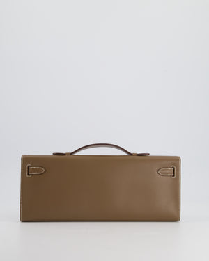 Hermès Kelly Cut Bag in Etoupe Swift Leather with Palladium Hardware