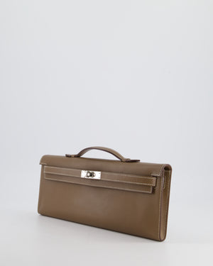 Hermès Kelly Cut Bag in Etoupe Swift Leather with Palladium Hardware