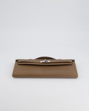 Hermès Kelly Cut Bag in Etoupe Swift Leather with Palladium Hardware