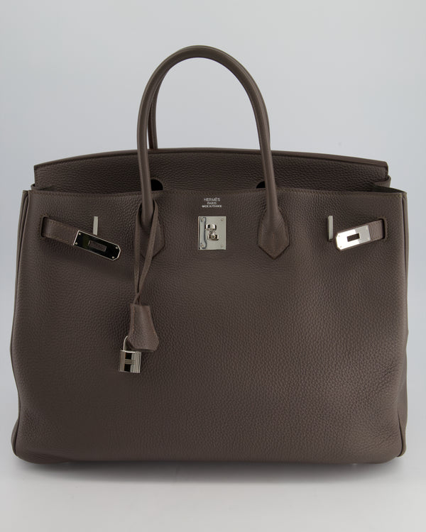 Hermès Birkin 40cm Retourne Bag in Gris Elephant Togo Leather with Palladium Hardware