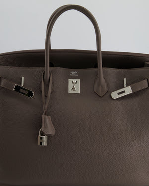 Hermès Birkin 40cm Retourne Bag in Gris Elephant Togo Leather with Palladium Hardware