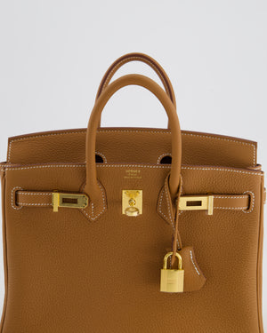 *RARE* Hermès Birkin 25cm Retourne Bag in Gold Togo Leather with Gold Hardware