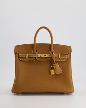 *RARE* Hermès Birkin 25cm Retourne Bag in Gold Togo Leather with Gold Hardware