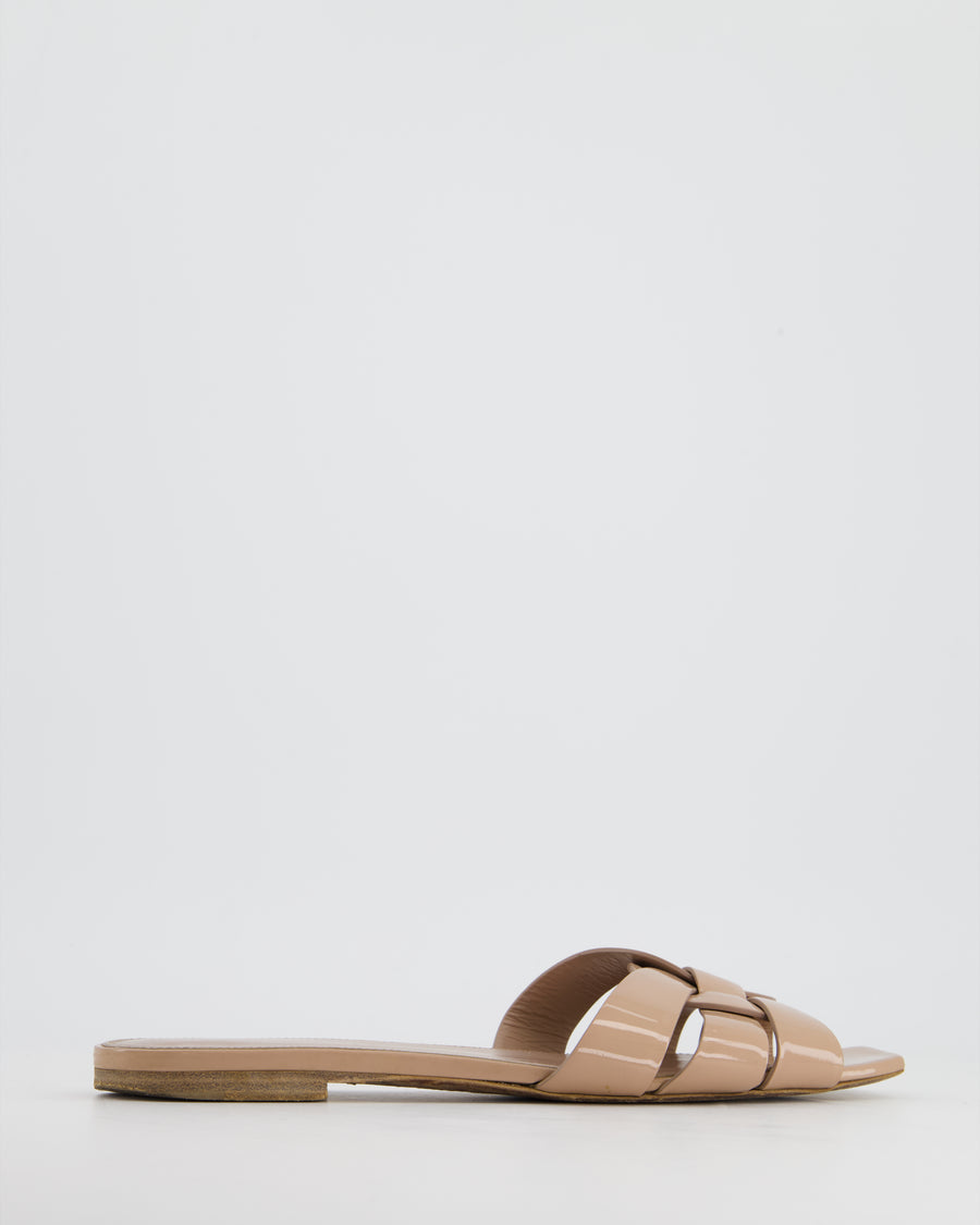 Saint Laurent Beige Tribute Woven Sandal Size EU 39