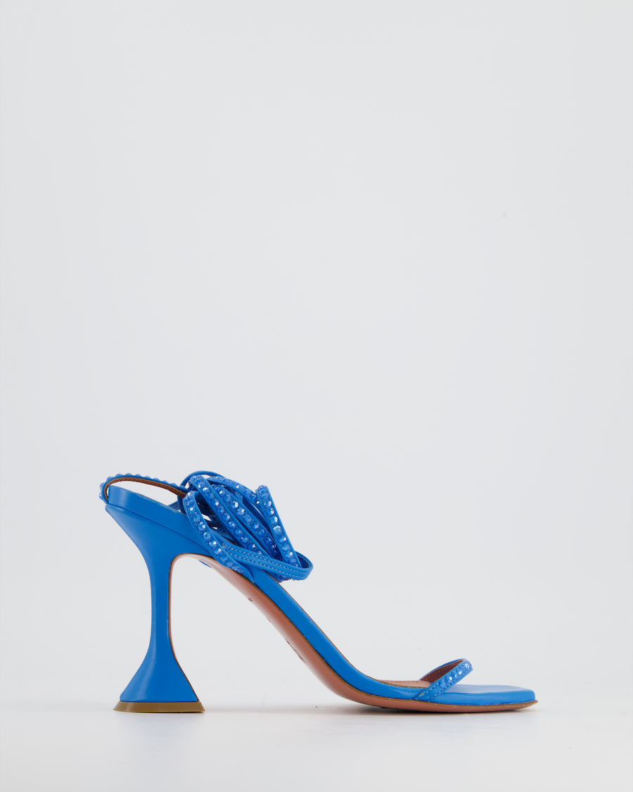 Amina Muaddi Blue Crystal Embellished Heels Size EU 37.5