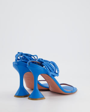 Amina Muaddi Blue Crystal Embellished Heels Size EU 37.5