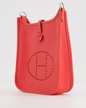 Hermès Mini Evelyne Bag in Rose Texas Clemence Leather with Palladium Hardware