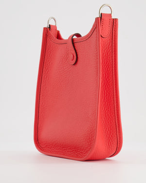 Hermès Mini Evelyne Bag in Rose Texas Clemence Leather with Palladium Hardware