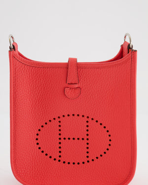 Hermès Mini Evelyne Bag in Rose Texas Clemence Leather with Palladium Hardware