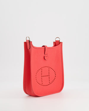 Hermès Mini Evelyne Bag in Rose Texas Clemence Leather with Palladium Hardware