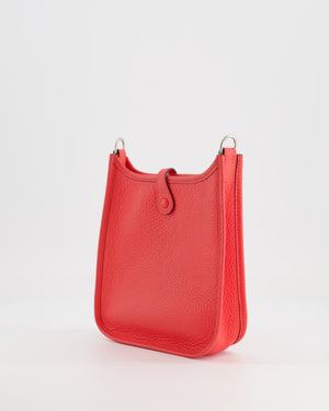 Hermès Mini Evelyne Bag in Rose Texas Clemence Leather with Palladium Hardware