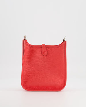 Hermès Mini Evelyne Bag in Rose Texas Clemence Leather with Palladium Hardware