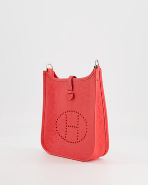 Hermès Mini Evelyne Bag in Rose Texas Clemence Leather with Palladium Hardware