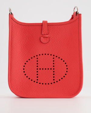 Hermès Mini Evelyne Bag in Rose Texas Clemence Leather with Palladium Hardware