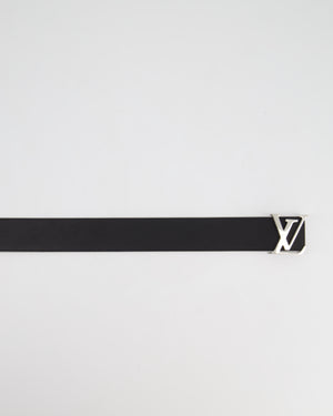 Louis Vuitton LV Silver and Black Initials Mirror Reversible Belt Size 100