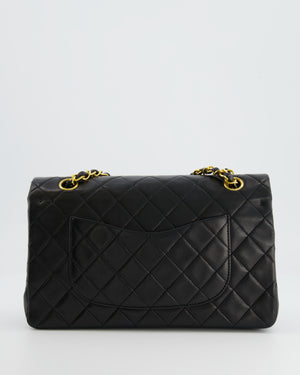 Chanel Vintage Black Medium Double Flap Bag in Lambskin Leather with 24K Gold Hardware