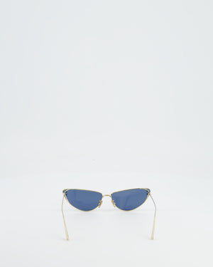 Christian Dior Gold Frame Cat eye Sunglasses with Black Lens Details