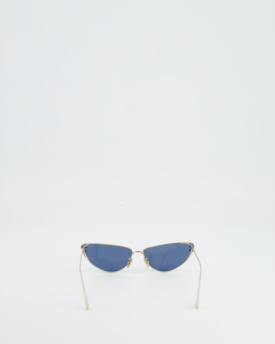 Christian Dior Gold Frame Cat eye Sunglasses with Black Lens Details