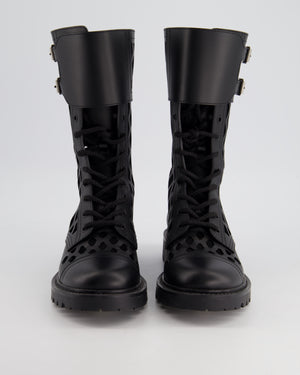 *FIRE PRICE* Christian Dior Black D-Trap Leather Combat Boots Size EU 37.5 RRP £1,500