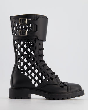 *FIRE PRICE* Christian Dior Black D-Trap Leather Combat Boots Size EU 37.5 RRP £1,500