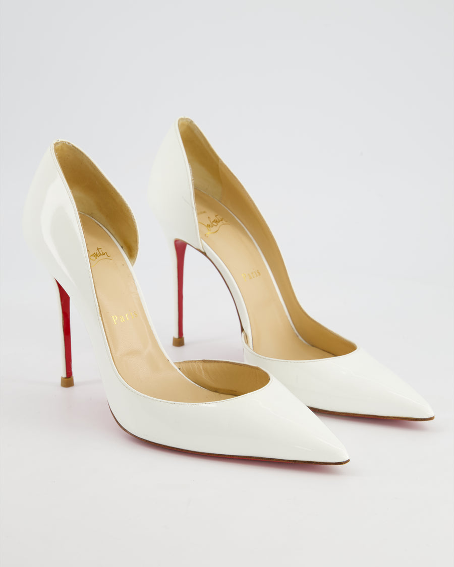 Christian Louboutin White Patent Iriza Pointed Heel Size EU 39.5