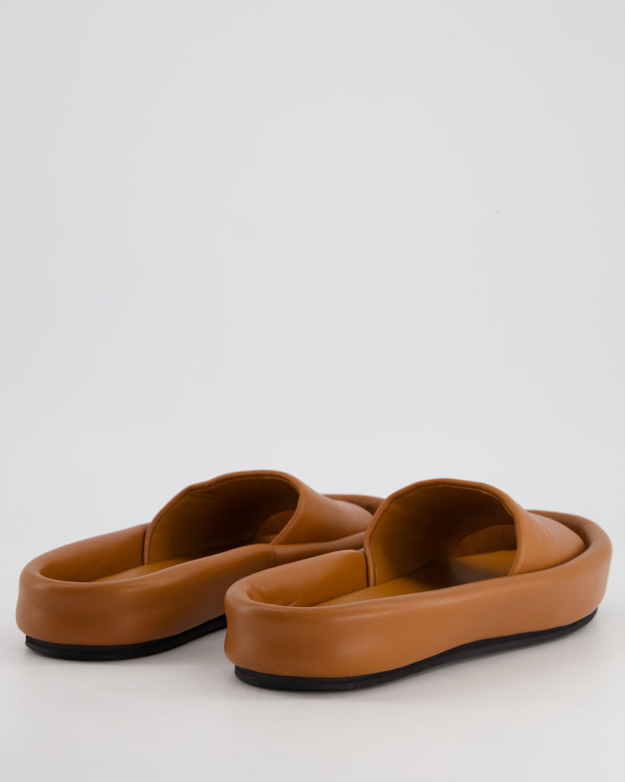 Khaite Brown Leather Slides Size EU 39.5