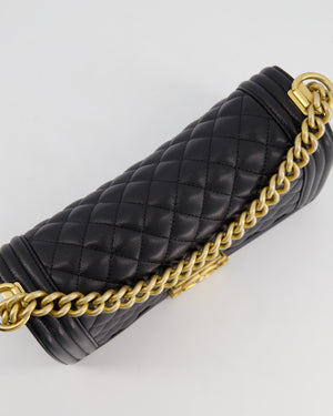 *HOT* Chanel Black Caviar Leather Medium Boy Bag with Gold Hardware RRP £5,800