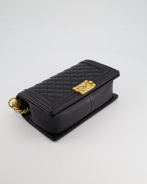 *HOT* Chanel Black Caviar Leather Medium Boy Bag with Gold Hardware RRP £5,800