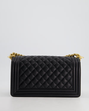 *HOT* Chanel Black Caviar Leather Medium Boy Bag with Gold Hardware RRP £5,800