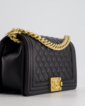 *HOT* Chanel Black Caviar Leather Medium Boy Bag with Gold Hardware RRP £5,800