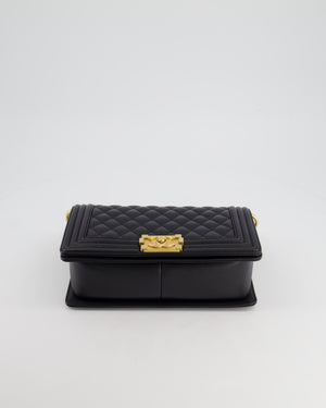 *HOT* Chanel Black Caviar Leather Medium Boy Bag with Gold Hardware RRP £5,800