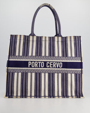 *FIRE PRICE* Christian Dior Navy & White La Canvas Porto Cervo Edition Book Tote