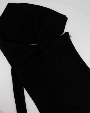 Saint Laurent Draped Asymmetric Mini Dress with Twist Front Detail Size FR 36 (UK 8) RRP £2900