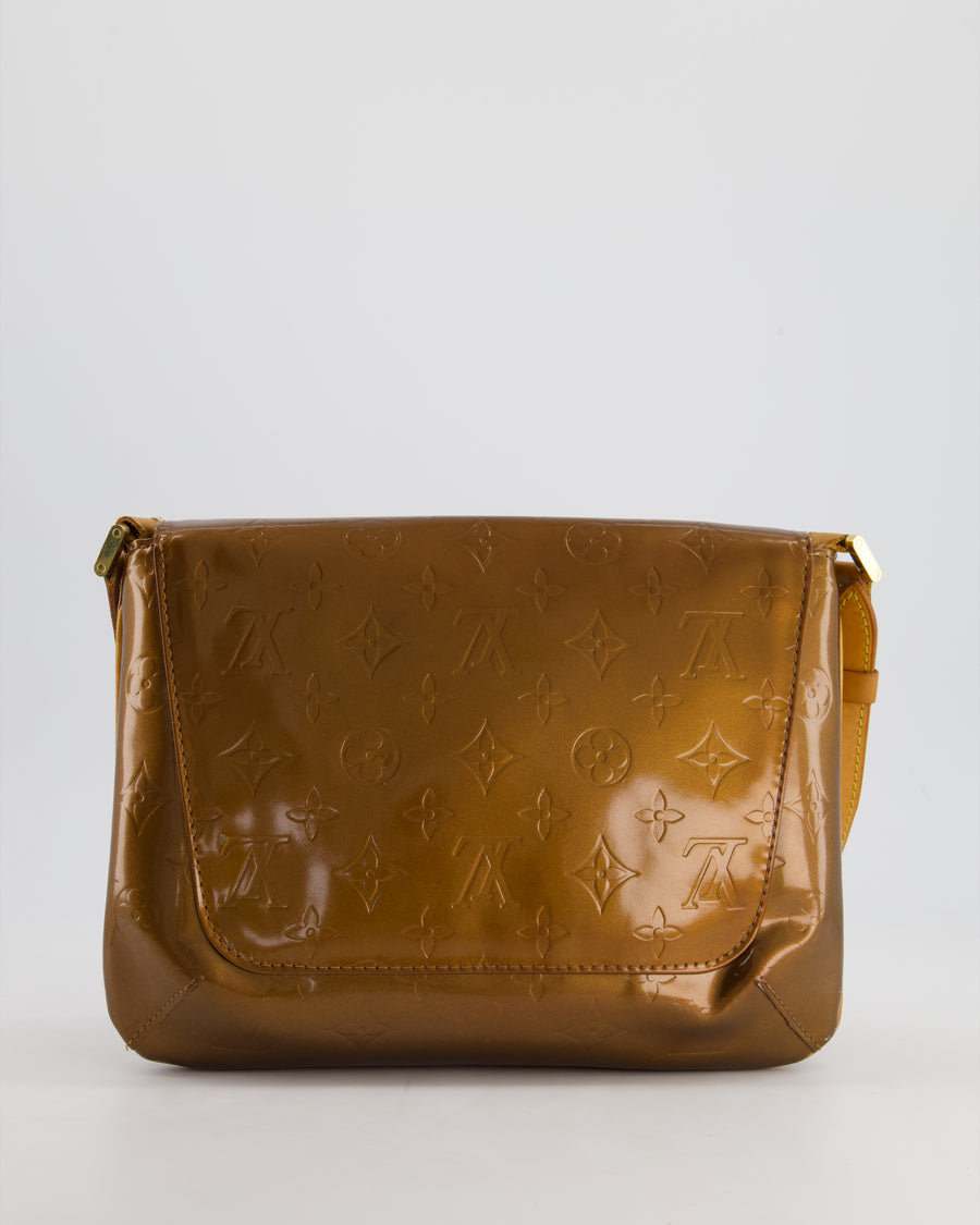 Louis Vuitton Vintage Bronze Vernis Copper Thompson Street Bag in Patent Canvas and Vacchetta Leather