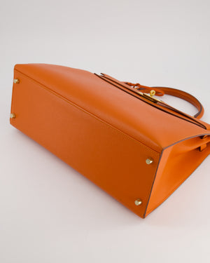 Hermès Kelly Sellier 35cm Bag in Orange Epsom Leather and Gold Hardware