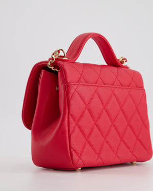 Chanel Pink Mini Business Affinity Flap Bag in Caviar Leather with Gold Hardware