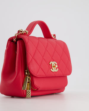 Chanel Pink Mini Business Affinity Flap Bag in Caviar Leather with Gold Hardware