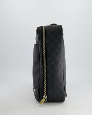 Gucci GG Black and Grey Briefcase with Back Strap Bag in Leather with Silver Hardware