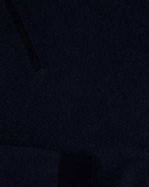 Loro Piana Menswear Navy Diagonal Striped Long Sleeve Jumper with Quarter Zip Detail IT 48 (UK 38)