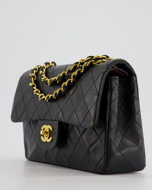 *FIRE PRICE* Chanel Small Black Classic Double Flap in Lambskin Leather with 24k Gold Hardware