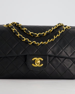 *FIRE PRICE* Chanel Small Black Classic Double Flap in Lambskin Leather with 24k Gold Hardware