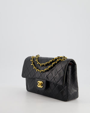 *FIRE PRICE* Chanel Small Black Classic Double Flap in Lambskin Leather with 24k Gold Hardware