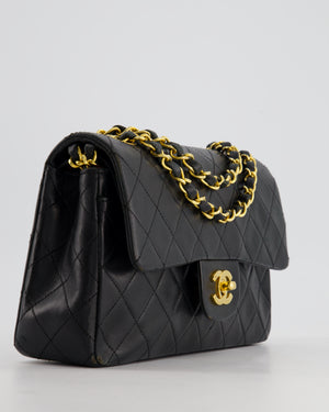 *FIRE PRICE* Chanel Small Black Classic Double Flap in Lambskin Leather with 24k Gold Hardware