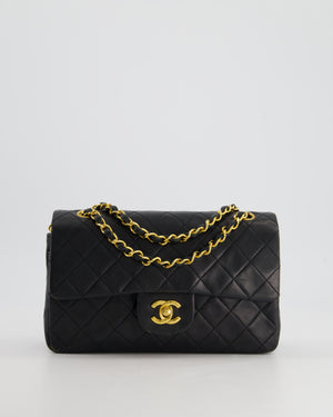 *FIRE PRICE* Chanel Small Black Classic Double Flap in Lambskin Leather with 24k Gold Hardware